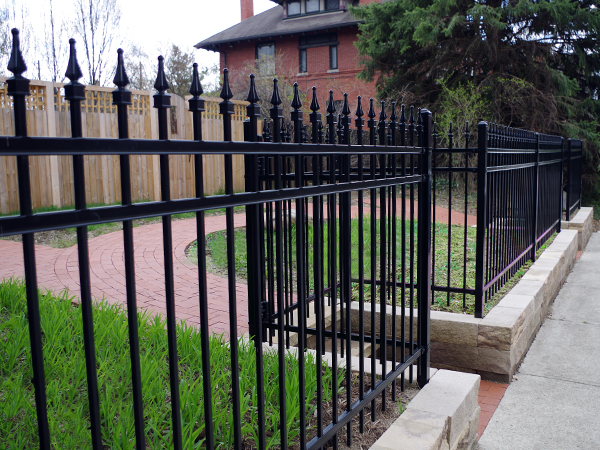 Steel Fence/Brick Walkway